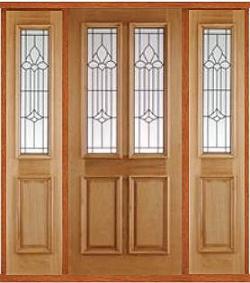 External Oak Derby Lead Sidelight Set | Chislehurst Doors