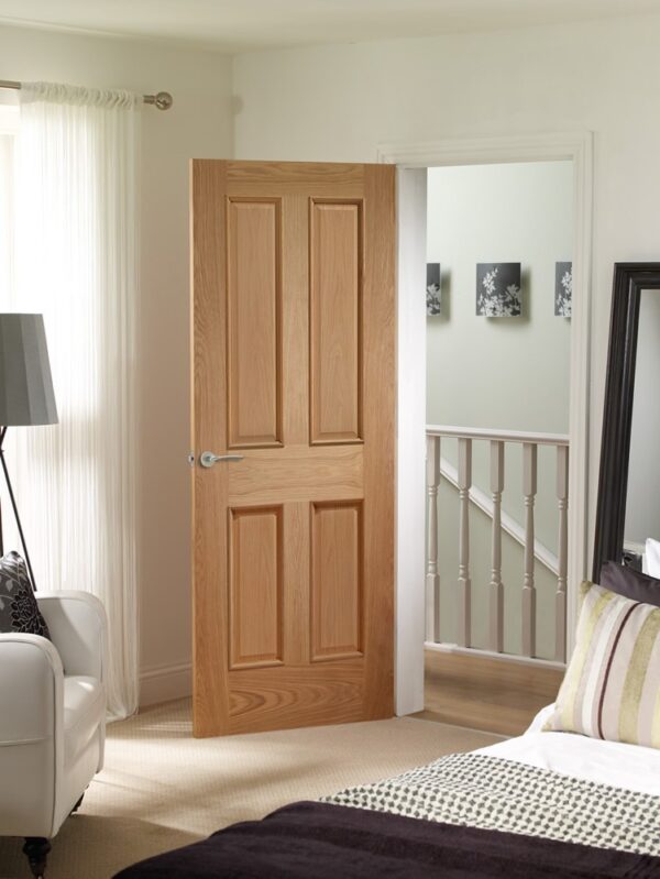 Internal Oak Victorian 4 Panel with Raised Mouldings
