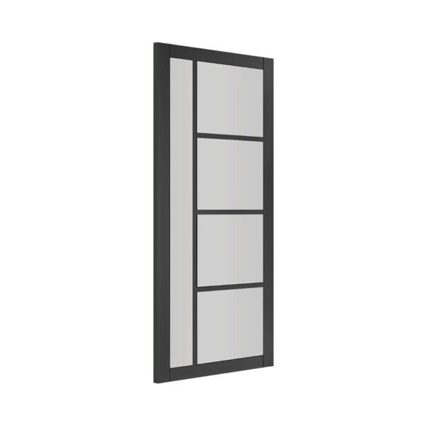 Brixton Prefinished Black Industrial Internal Door with Glass - Image 2