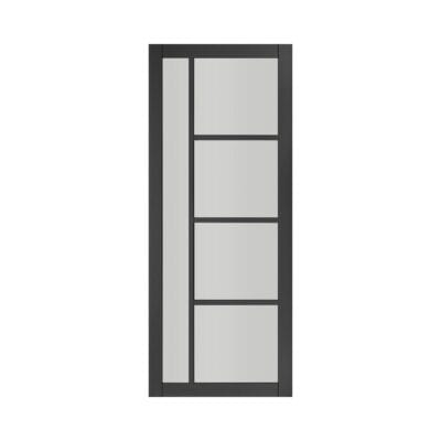 Brixton Prefinished Black Industrial Internal Door with Glass