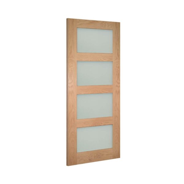 Coventry Unfinished Internal Oak Door with Frosted Glass - Image 2