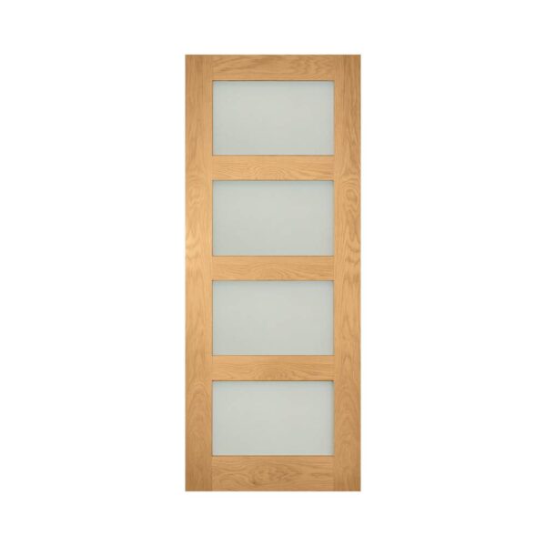 Coventry Unfinished Internal Oak Door with Frosted Glass