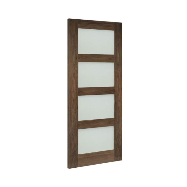 Coventry Prefinished Internal Walnut Door with Frosted Glass - Image 2