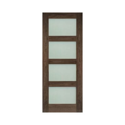 Coventry Prefinished Internal Walnut Door with Frosted Glass