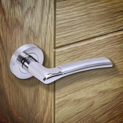 Drava  Door Handle Bathroom Pack with Lock and 65mm Latch