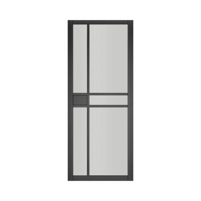 Dalston Prefinished Black Industrial Internal Door with Glass