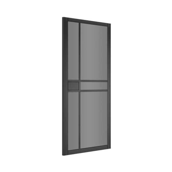 Dalston Prefinished Black Industrial Internal Door with Tinted Glass - Image 2
