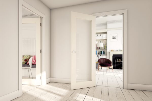 Denver White Internal Door with Glass - Image 3