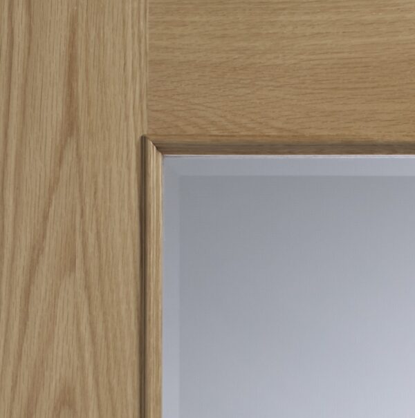 Internal Oak Andria with Clear Bevelled Glass and Raised Mouldings - Image 5