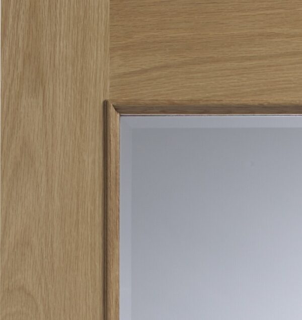 Internal Oak Calabria with Clear Bevelled Glass and Raised Mouldings - Image 5