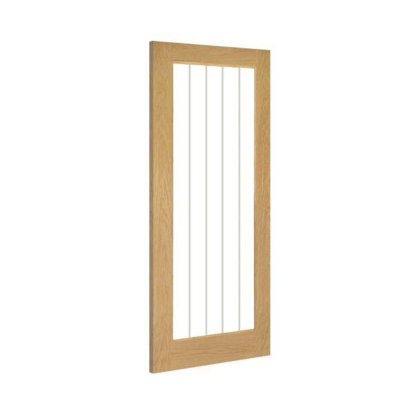 Ely 1L Unfinished Full Glass Internal Oak Door - Image 2