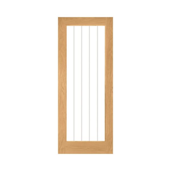 Ely 1L Unfinished Full Glass Internal Oak Door