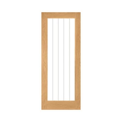 Ely 1L Prefinished Full Glass Internal Oak Door
