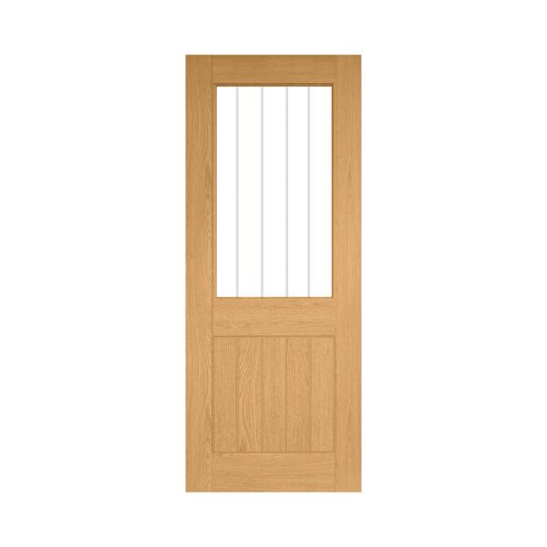 Ely Half Light Unfinished Internal Oak Door with Glass