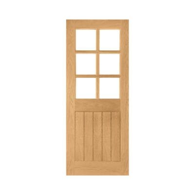Ely Unfinished Oak 6L Glass Internal Door