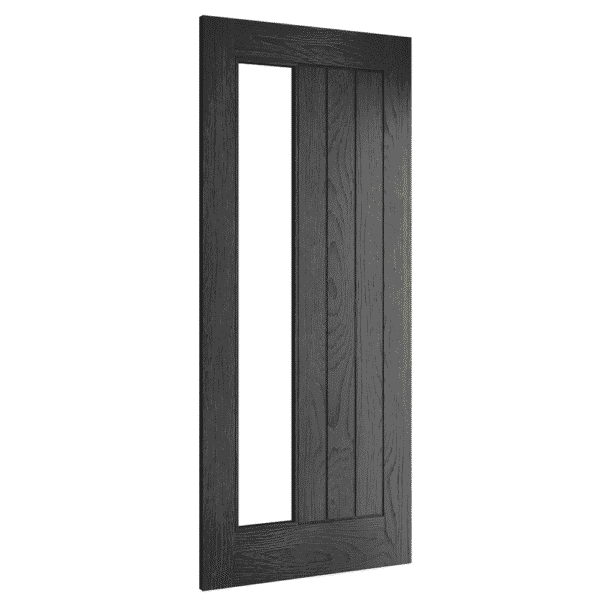 Ely 1SL Brushed Black Oak Internal Door with Glass - Image 2