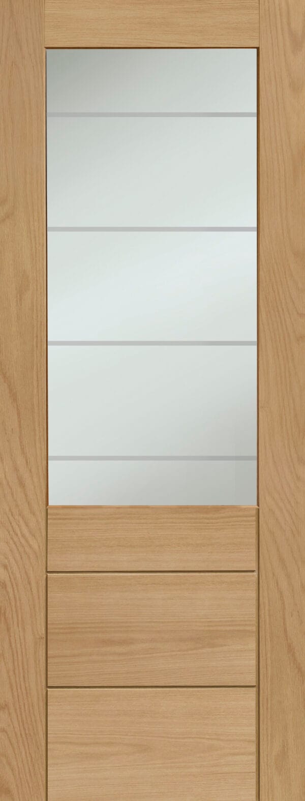 Palermo Essential 2XG Pre-Finished Internal Oak Door with Clear Etched Glass - Image 3