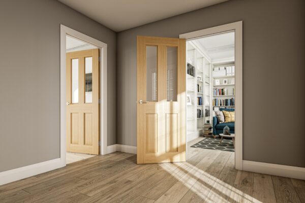 Bury Prefinished Oak Internal FD30 Fire Door with Glass - Image 3