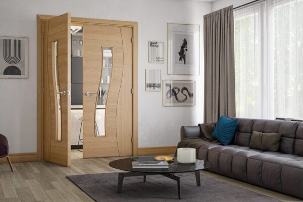 Cadiz Prefinished Internal Oak Door with Glass - Image 3