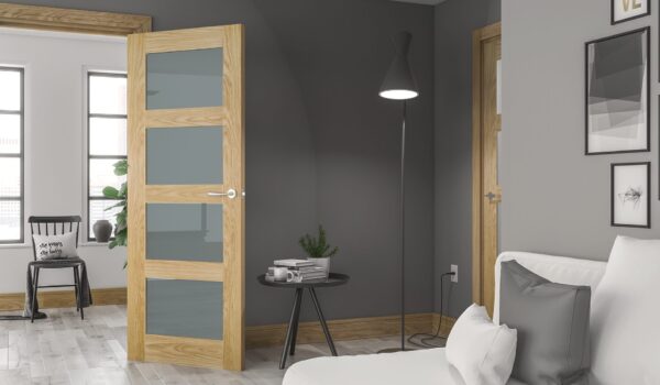 Coventry Unfinished Internal Oak FD30 Fire Door with Glass - Image 3
