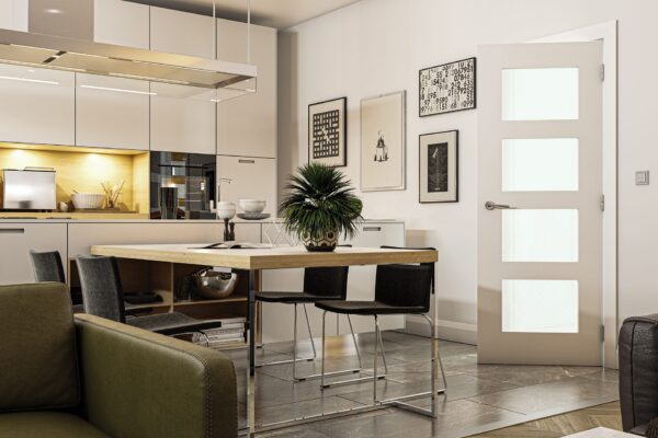 Coventry White Internal Door with Frosted Glass - Image 3
