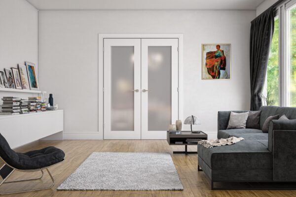 Denver White Internal Door with Frosted Glass - Image 3