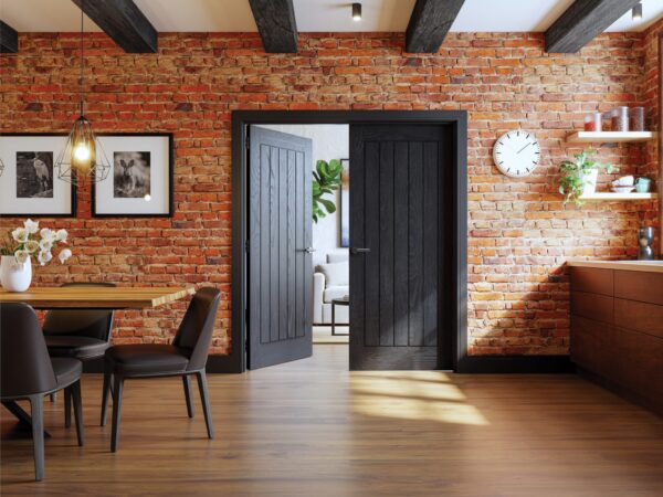 Ely Brushed Black Oak Internal Door - Image 3