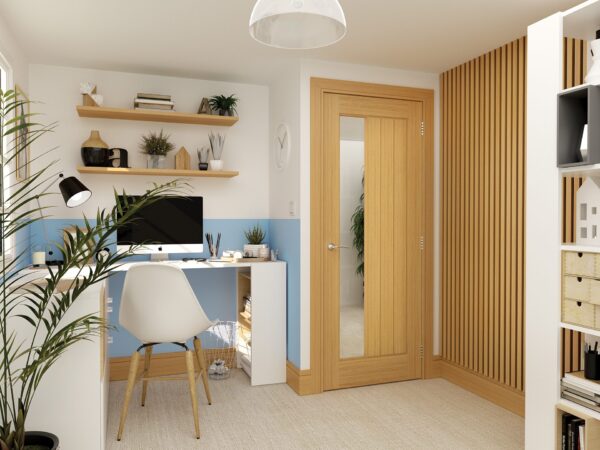 Ely 1SL Prefinished Internal Oak Door with Glass - Image 3