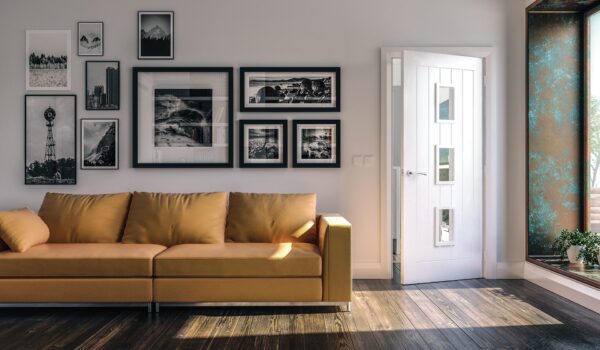 Ely 3L White Internal FD30 Fire Door with Glass - Image 3