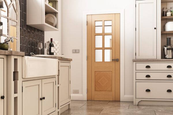Kensington Prefinished Internal Oak Door with Glass - Image 3