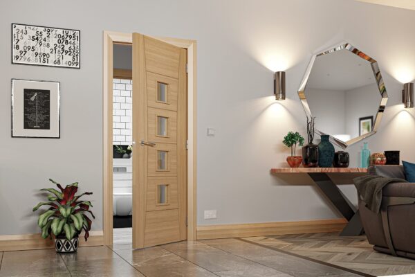 Pamplona Prefinished Internal Oak Door with Glass - Image 3