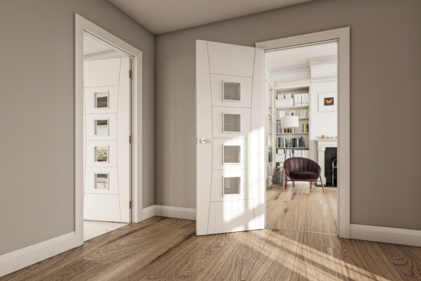 Pamplona White Internal FD30 Fire Door with Glass - Image 3