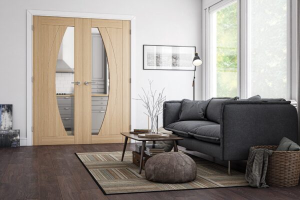 Ravello Prefinished Internal Oak Door with Glass - Image 2