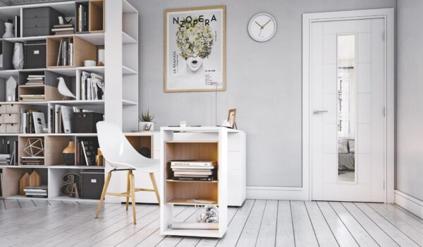 Seville 1L White Internal FD30 Fire Door with Glass - Image 3