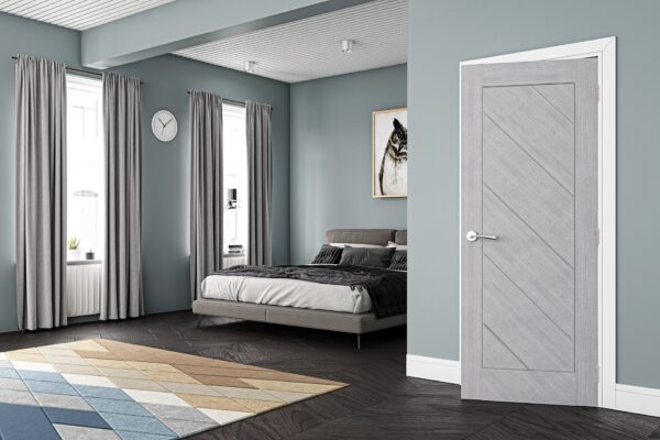 Torino Prefinished Light Ash Grey Internal FD30 Fire Door - Image 3