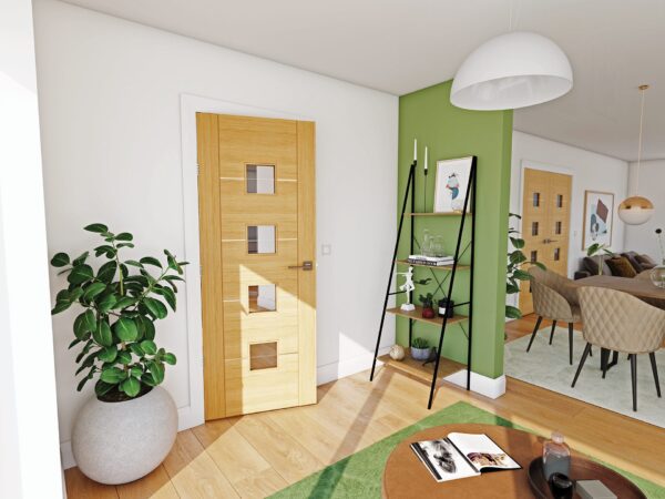 Valencia Prefinished Internal Oak Door with Glass - Image 3