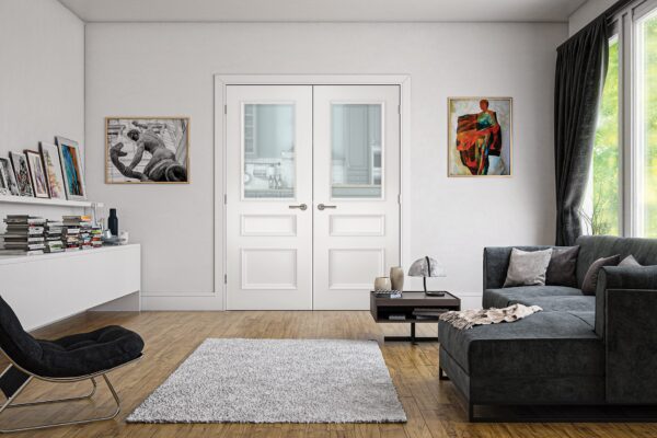 Windsor White Internal Door with Glass - Image 3