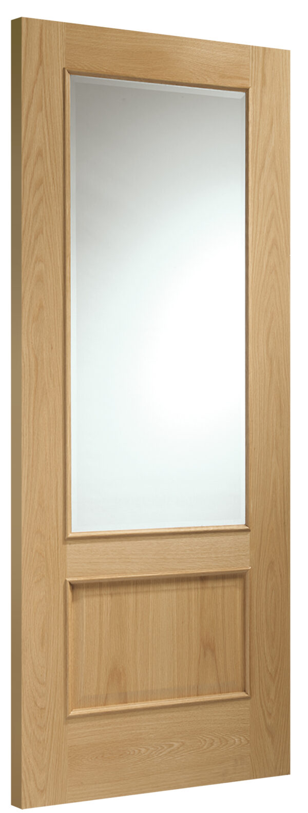 Internal Oak Andria with Clear Bevelled Glass and Raised Mouldings - Image 4