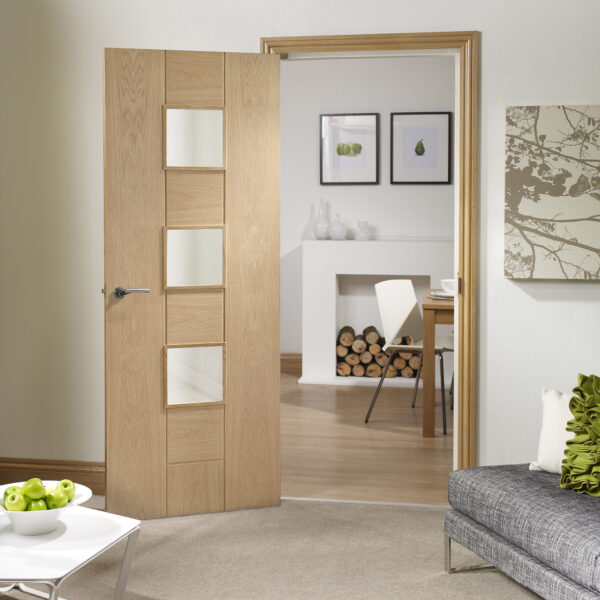 Internal Oak Messina with Obscure Glass - Image 2