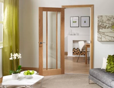 Worcester Internal Oak Fire Door with Clear Glass