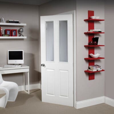 Internal White Moulded Victorian Door with Forbes Glass