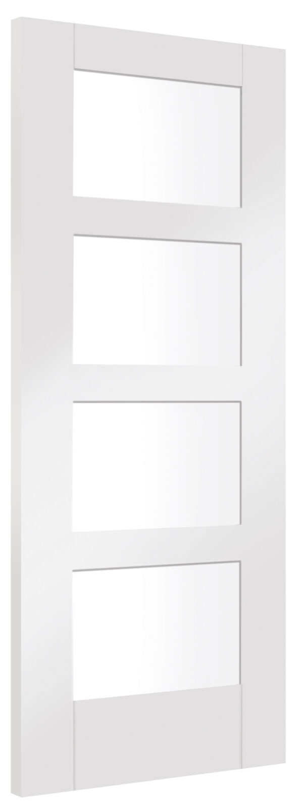 Shaker 4 Light Internal White Primed Door with Clear Glass - Image 3
