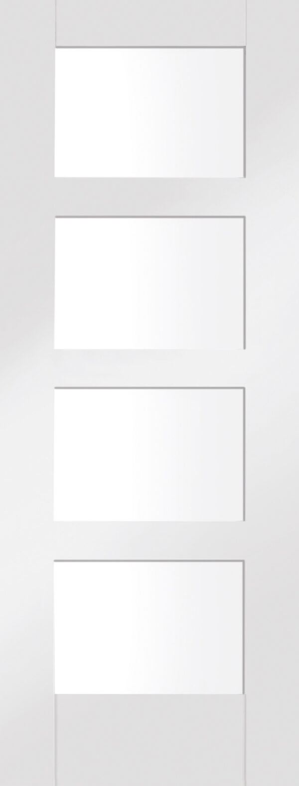 Shaker 4 Light Internal White Primed Door with Clear Glass - Image 2
