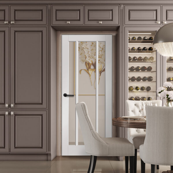 Internal White Primed Worcester Door with Clear Glass Fire Door - Image 2