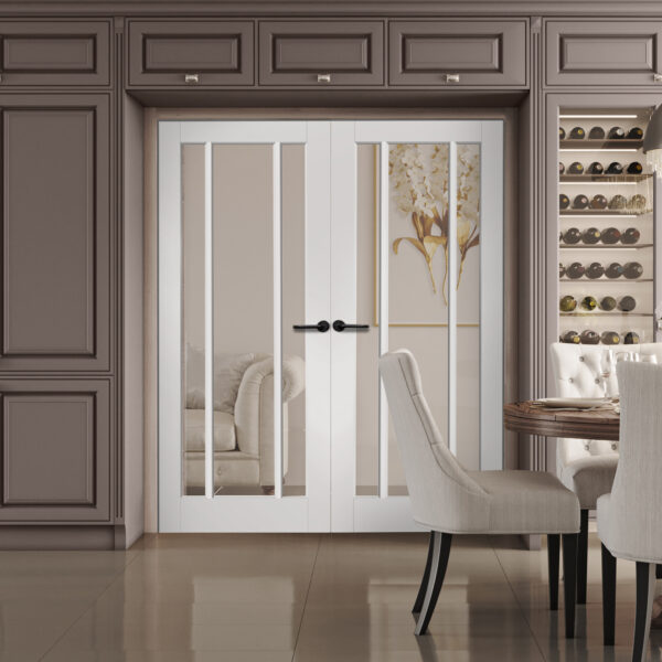 Internal White Primed Worcester Door with Clear Glass - Image 2