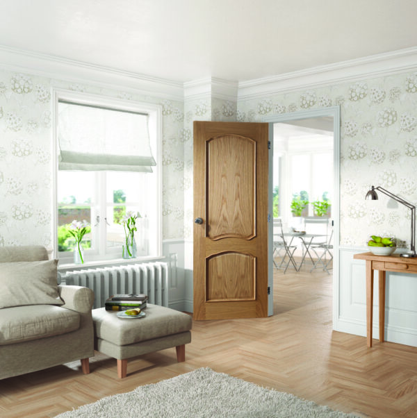 Internal Oak Louis Door with Raised Mouldings - Image 2