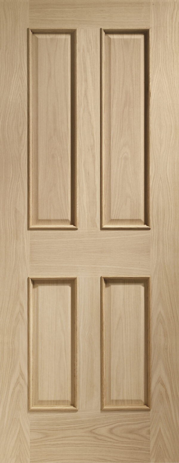 Internal Oak Victorian 4 Panel with Raised Mouldings - Image 6