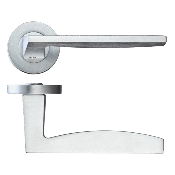 Ironmongery Crux Satin Chrome Tone Privacy Handle Hardware Pack