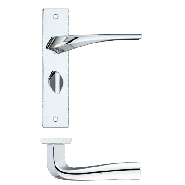 Ironmongery Dorado Polished Chrome Tone Privacy Handle Hardware Pack