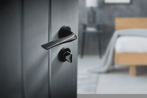 Ironmongery Draco Matt Black Privacy Handle Hardware Pack - Image 2